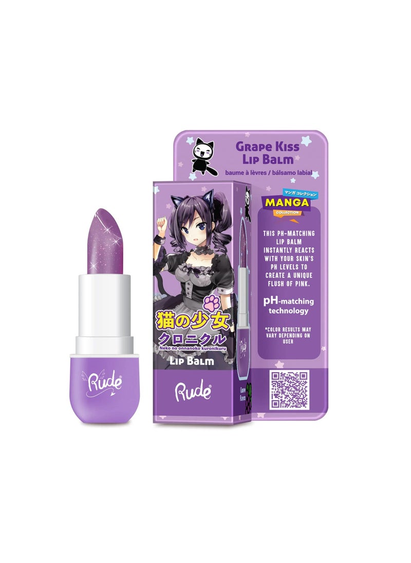 Rude - Manga Collection Lip Balm - Grape Kiss by Rude Cosmetics for Women - 0.123 oz Lip Balm - Image 1
