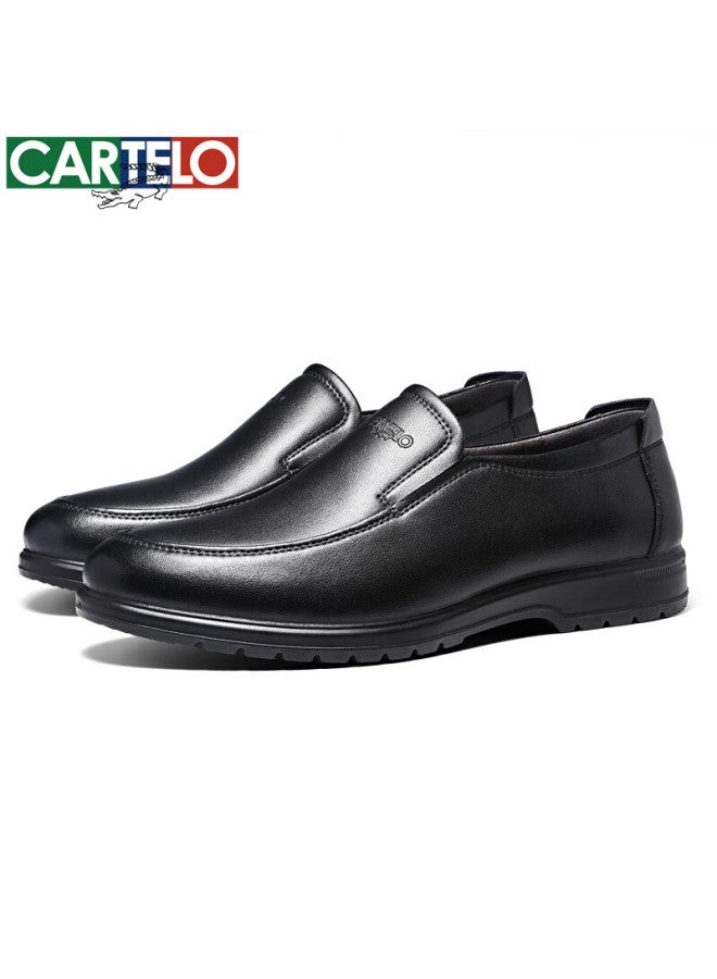 Cartelo Men's Leather Shoes Casual Soft Genuine Leather Business Casual Shoes Men 6210 Black 40 - Image 2