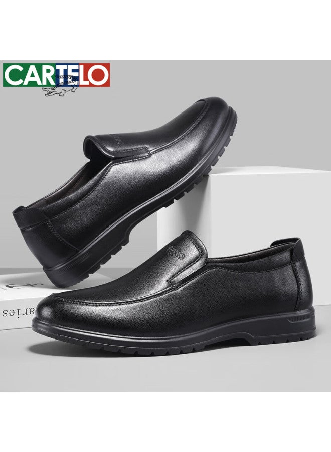 Cartelo Men's Leather Shoes Casual Soft Genuine Leather Business Casual Shoes Men 6210 Black 40 - Image 5