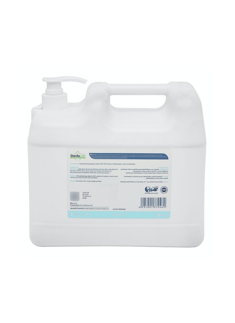 Sterilasafe BioScan B Professional ECG Medical Ultrasound Transmission Gel Blue 5 Litre (With 250ml Free Refill Bottle) - Image 2