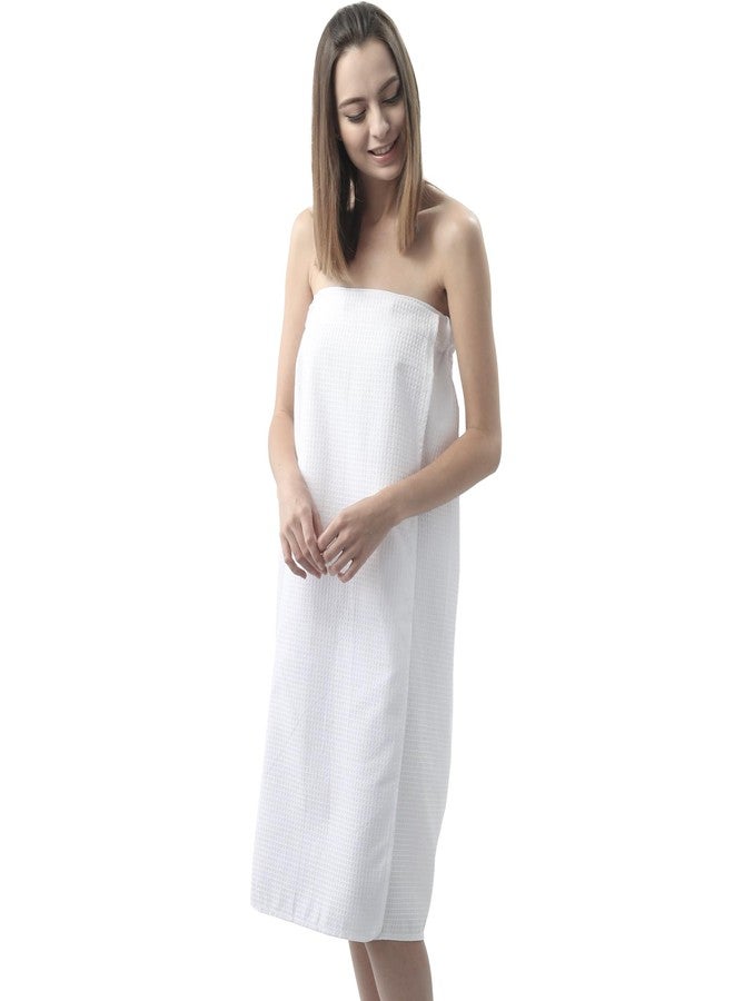 APPEARUS Women's Waffle Spa Bath Wrap - One Size (Fits S-M) - Lightweight, Quick-Dry Adjustable Towel Wrap with Snaps for Spa, Gym, Shower, and Travel - Image 2