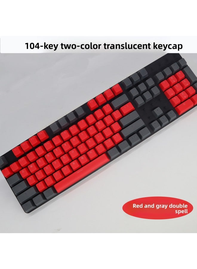 ABS Color Matching 61/87/104 Key Mechanical Keyboard Cap Two-color Closed Character Transparent Color Key Cap Key Cap