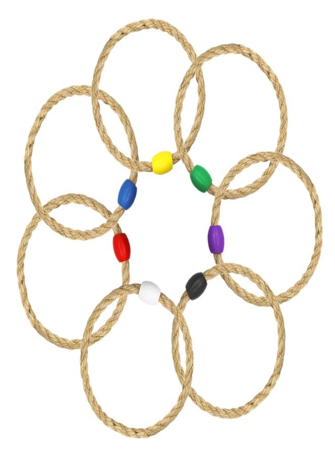 DONZWIYES 7 Pack Sisal Rope Ring Toss Game Replacement Parts for Adults and Kids, Outdoor Toss Rings for Agility Practice and Yard and Lawn Games for Party(7 Colors-Red,Blue,Yellow,Green,Purple,Black,White) - Image 1