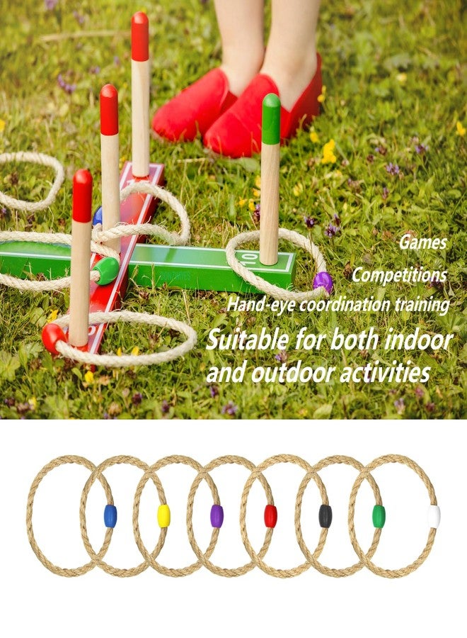 DONZWIYES 7 Pack Sisal Rope Ring Toss Game Replacement Parts for Adults and Kids, Outdoor Toss Rings for Agility Practice and Yard and Lawn Games for Party(7 Colors-Red,Blue,Yellow,Green,Purple,Black,White) - Image 4