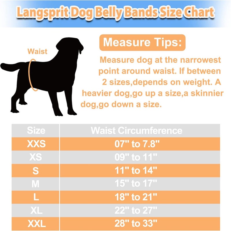 Langsprit Male Belly Bands for Dogs (Pack of 3) - High Absorbing Dog Wraps Male Washable - Reusable Dog Diapers (Sloth,Whale,Dinosaur, XX-Large) - Image 2