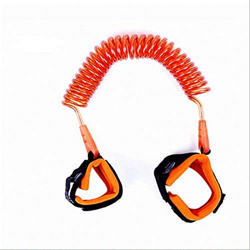 Babies Bloom Kids Anti Lost Wrist Link Flexible Safety Leash Harness Strap Walking Hand Belt Band Wristband Safety Harness Band for Kid(1.5M/ 59Inch) (Orange) - Image 3