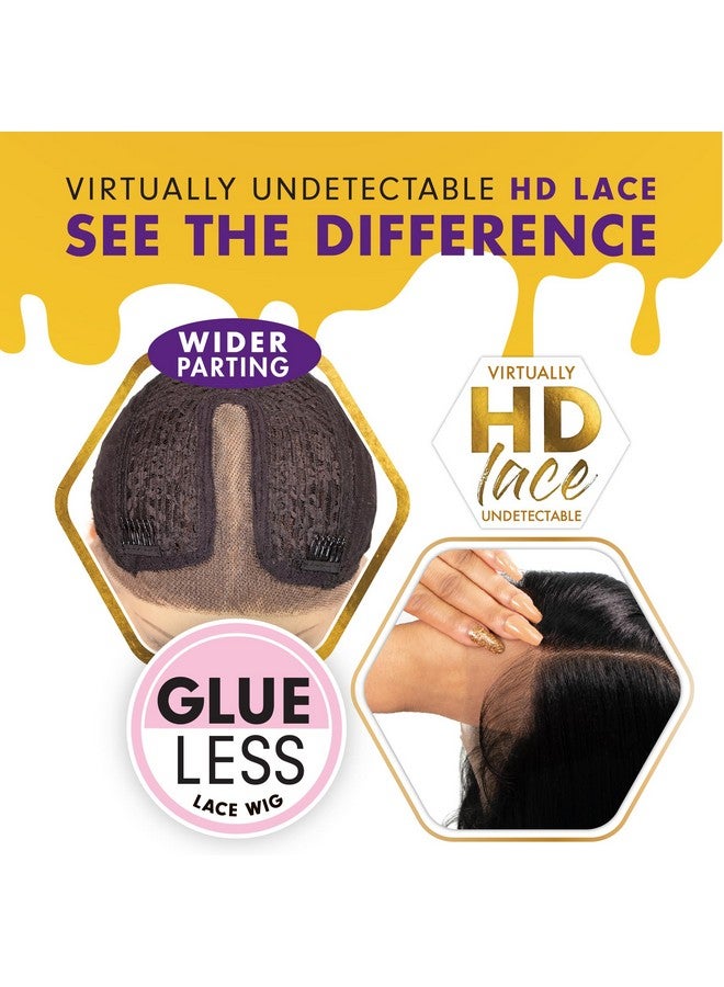 باروكة شعر صناعية من الدانتيل من Butta Unit 5 - باروكة شعر صناعية من الدانتيل بجزء عميق عريض للغاية بطول 5 بوصات مع خط شعر مسبق النزع - Butta Unit 5 (1 Jetblack)