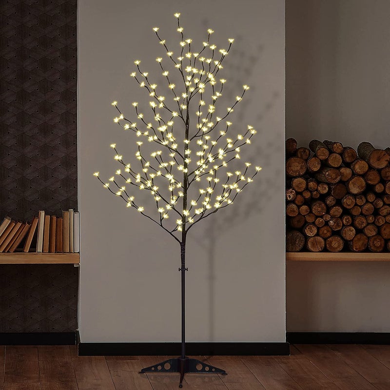 LIGHTSHARE 65 feet 208L LED Lighted Cherry Blossom Tree Warm White Decorate Home Garden Spring Summer Wedding Birthday Christmas Holiday Party for Indoor and Outdoor Use