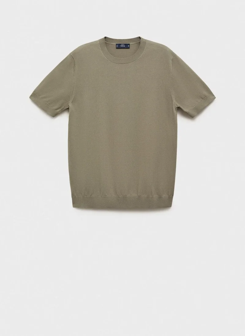 Mango Man Cotton Fine-Knit T-Shirt