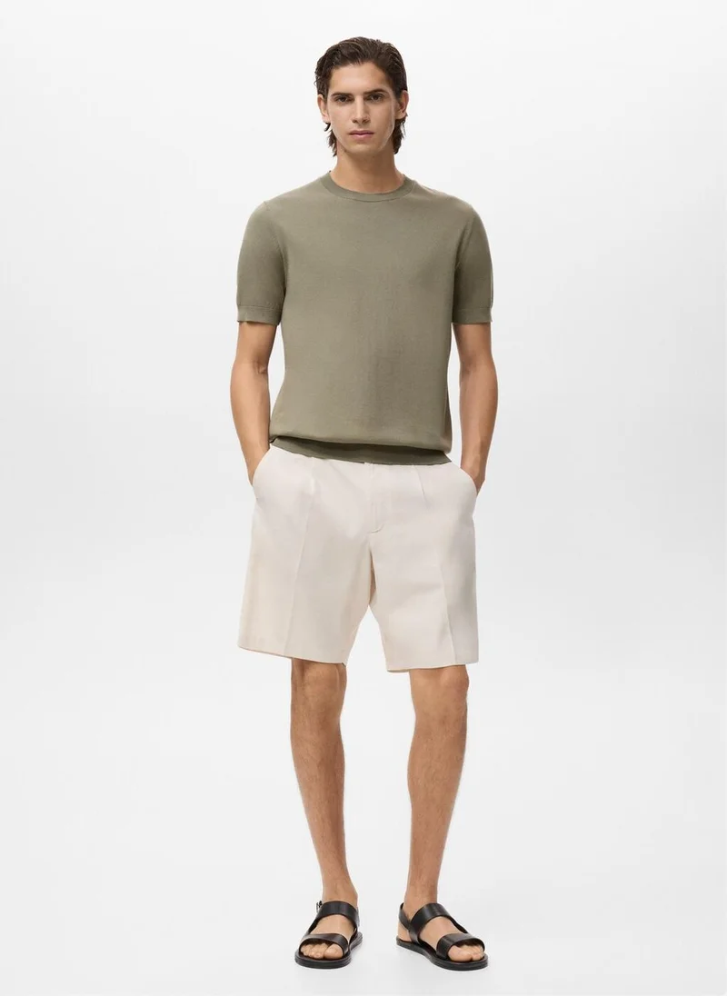 Mango Man Cotton Fine-Knit T-Shirt
