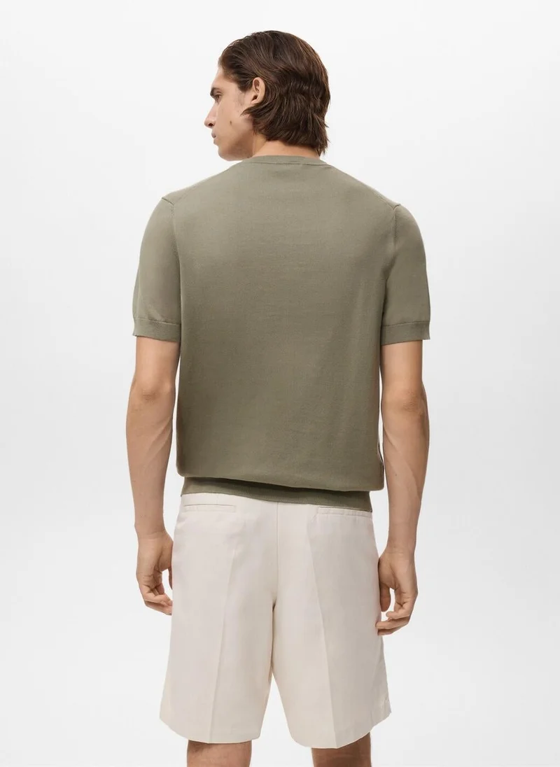 Mango Man Cotton Fine-Knit T-Shirt