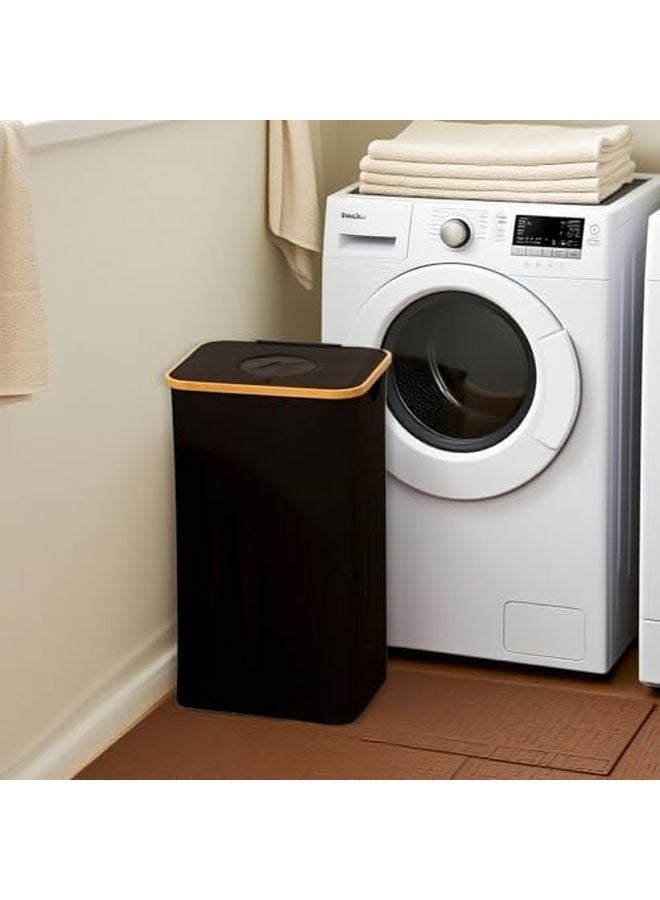 Foldable Laundry Basket With Lid Single Hole Style Portable Storage Bag - Image 5