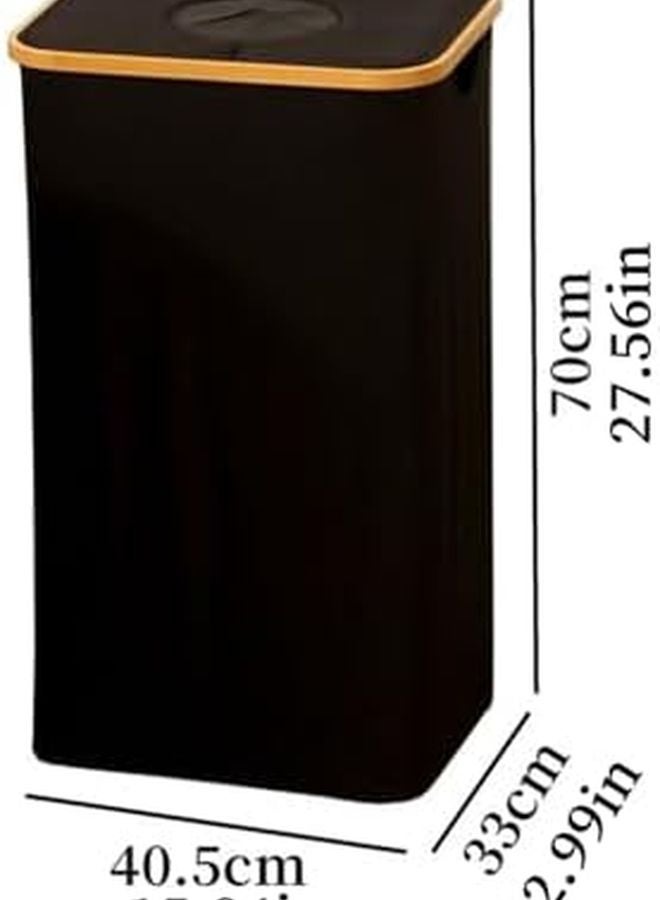 Foldable Laundry Basket With Lid Single Hole Style Portable Storage Bag - Image 3