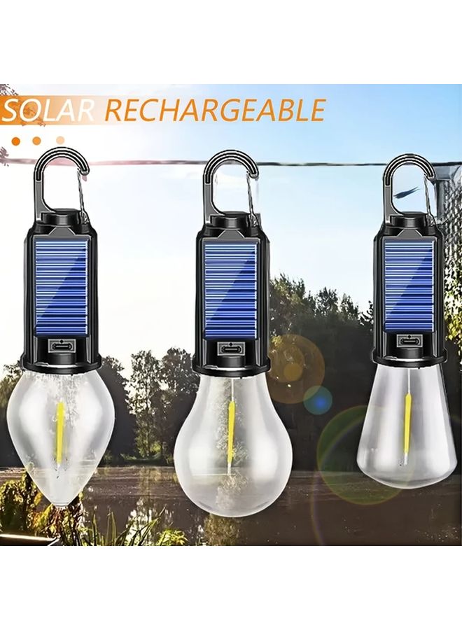 فانوس إل إي دي شمسي A01 محمول مع خطاف و3 أوضاع للتخييم والطوارئ في الهواء الطلق - Image 5