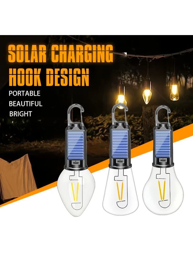 فانوس إل إي دي شمسي A01 محمول مع خطاف و3 أوضاع للتخييم والطوارئ في الهواء الطلق - Image 2