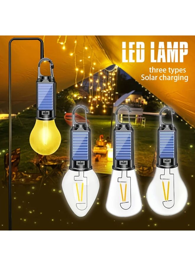 فانوس إل إي دي شمسي A01 محمول مع خطاف و3 أوضاع للتخييم والطوارئ في الهواء الطلق - Image 3