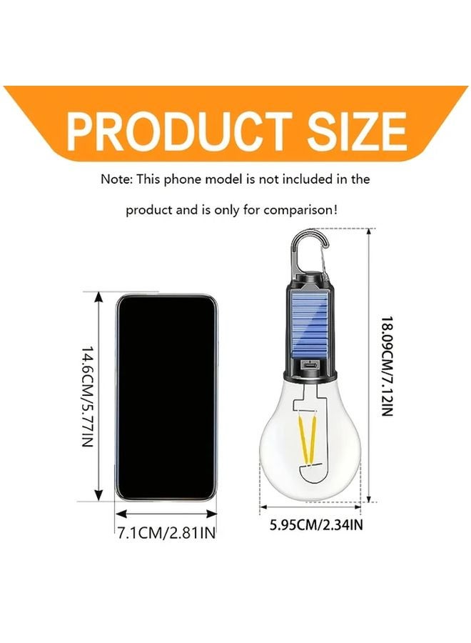 فانوس إل إي دي شمسي A01 محمول مع خطاف و3 أوضاع للتخييم والطوارئ في الهواء الطلق - Image 4