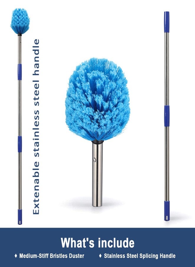 Miya Cobweb Duster with Extension Pole, 6 FT Dusters for Cleaning, Spider Web Brush with Lightweight Stainless Steel Pole and Medium-Stiff Bristles Head, Long Handle Duster Easy Reach High Ceilings - Image 3
