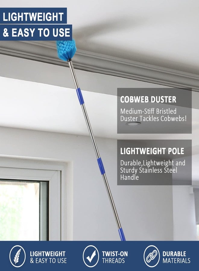 Miya Cobweb Duster with Extension Pole, 6 FT Dusters for Cleaning, Spider Web Brush with Lightweight Stainless Steel Pole and Medium-Stiff Bristles Head, Long Handle Duster Easy Reach High Ceilings - Image 5