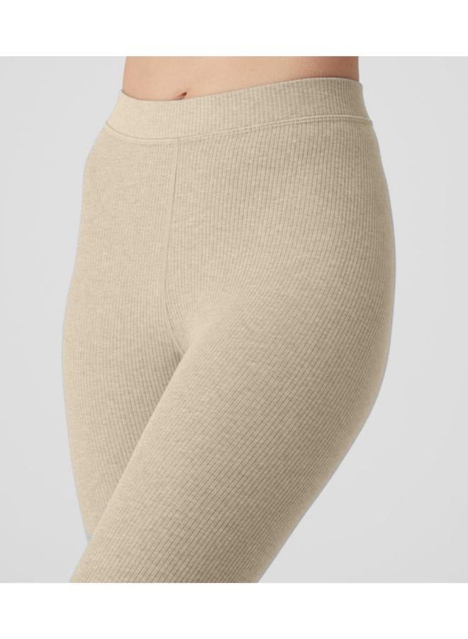 بنطال ضيق مضلع بخصر مطاطي صغير وخصر مرتفع - Image 3