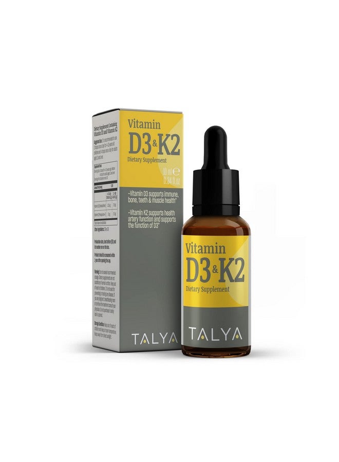 TALYA Vitamin D3 & K2 | Liquid Vitamin D3 with K2 Drops | 1000 IU | Immune Support - Helps Support Strong Bones & Healthy Heart | Non-GMO | Vegan | 60 Servings, 0.34 fl.oz - Image 1