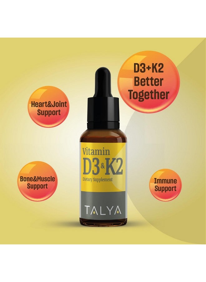 TALYA Vitamin D3 & K2 | Liquid Vitamin D3 with K2 Drops | 1000 IU | Immune Support - Helps Support Strong Bones & Healthy Heart | Non-GMO | Vegan | 60 Servings, 0.34 fl.oz - Image 2