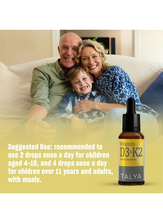 TALYA Vitamin D3 & K2 | Liquid Vitamin D3 with K2 Drops | 1000 IU | Immune Support - Helps Support Strong Bones & Healthy Heart | Non-GMO | Vegan | 60 Servings, 0.34 fl.oz - Image 4