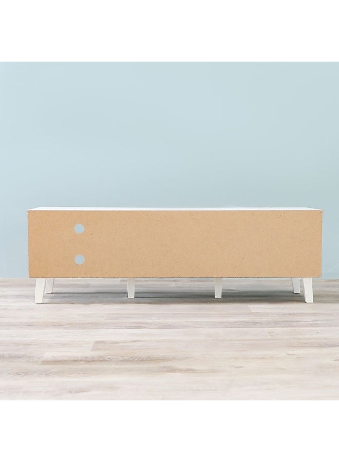 DANUBE HOME Arlo TV Cabinet For Up To 55 Inches TV Entertainment Modern Design Wall Unit Furniture Wooden TV Stand For Living Room Bedroom TV Rack L152xW40xH49 cm White - Image 5