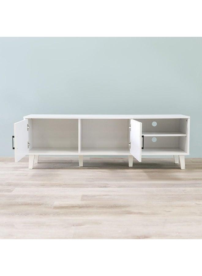 DANUBE HOME Arlo TV Cabinet For Up To 55 Inches TV Entertainment Modern Design Wall Unit Furniture Wooden TV Stand For Living Room Bedroom TV Rack L152xW40xH49 cm White - Image 4