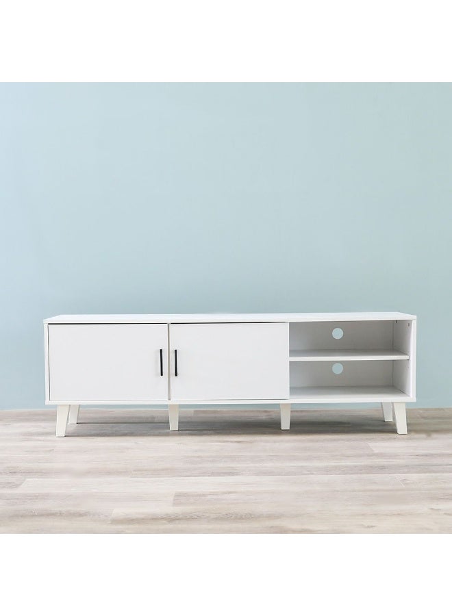 DANUBE HOME Arlo TV Cabinet For Up To 55 Inches TV Entertainment Modern Design Wall Unit Furniture Wooden TV Stand For Living Room Bedroom TV Rack L152xW40xH49 cm White - Image 3
