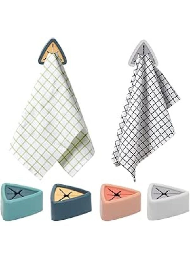Self-Adhesive Silicone Towel Holder – Kitchen & Bathroom Towel Clip (4 PCS) - Image 1