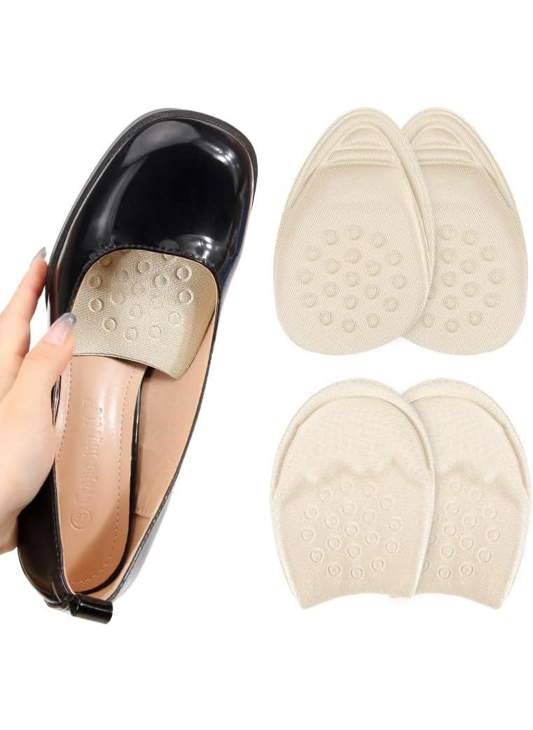 Meetion Foot Pads for Women – 2 Pairs Cushions for Ball of Foot & Heels – Non-Slip Beige Inserts for Pain Relief – Ideal for Sneakers, Work Shoes, Flats & High Heels  - Image 5