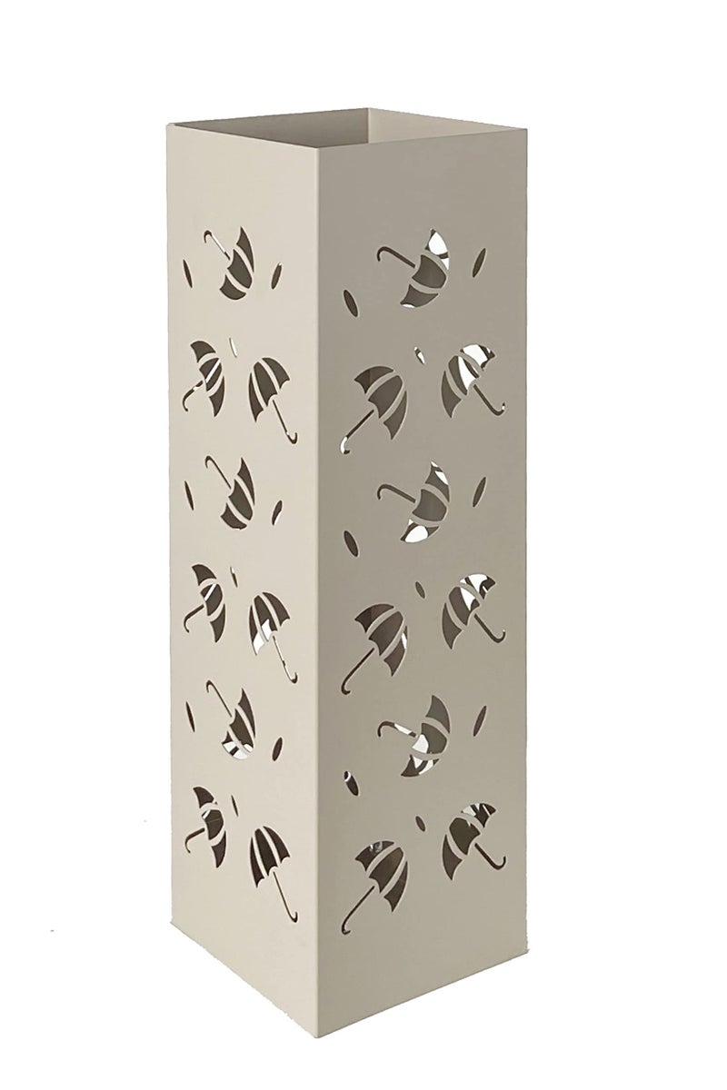 Mango Steam Mango Steam Metal Square Tall 195 UmbrellaCaneWalking StickWrapping Paper Holder Stand Rack Organizer Brollies Almond