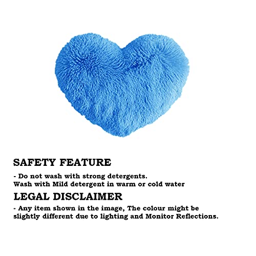 PICKKART Soft Furry Heart Pillow (Blue) - Image 3
