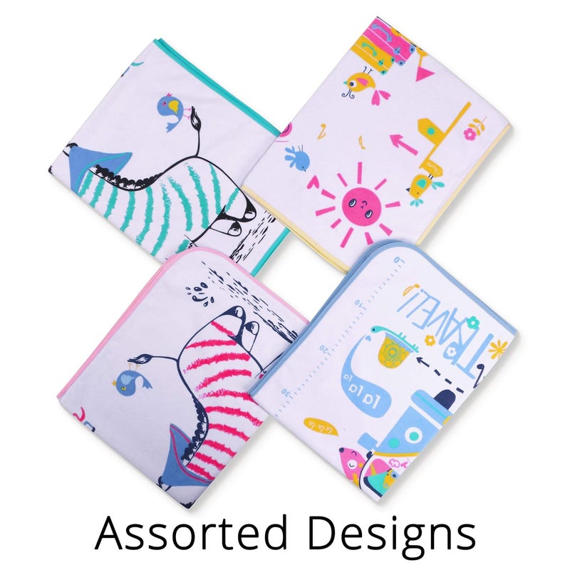 Pokory Baby Dry Sheet Protective Mat Pack of 1 Water Resistant Bed Protection Foam Cushioned Changing Sheet Use Daily After Bath Oil Massaging Cloths Diaper Changing Washable Reusable Assorted Colour - Image 2