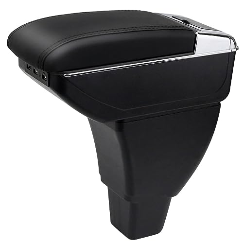 HRCHCG Console Armrest for Toyota bB Scion xB 2004 2005 2006 Center Storage Box with Base Cup Holder (All Black, Double Layer with 7 USB Port) - Image 1