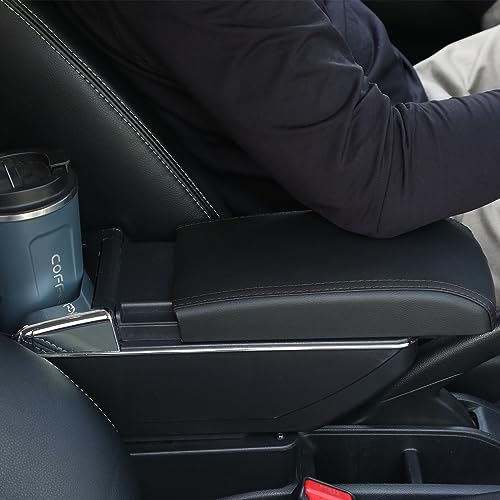 HRCHCG Console Armrest for Toyota bB Scion xB 2004 2005 2006 Center Storage Box with Base Cup Holder (All Black, Double Layer with 7 USB Port) - Image 5