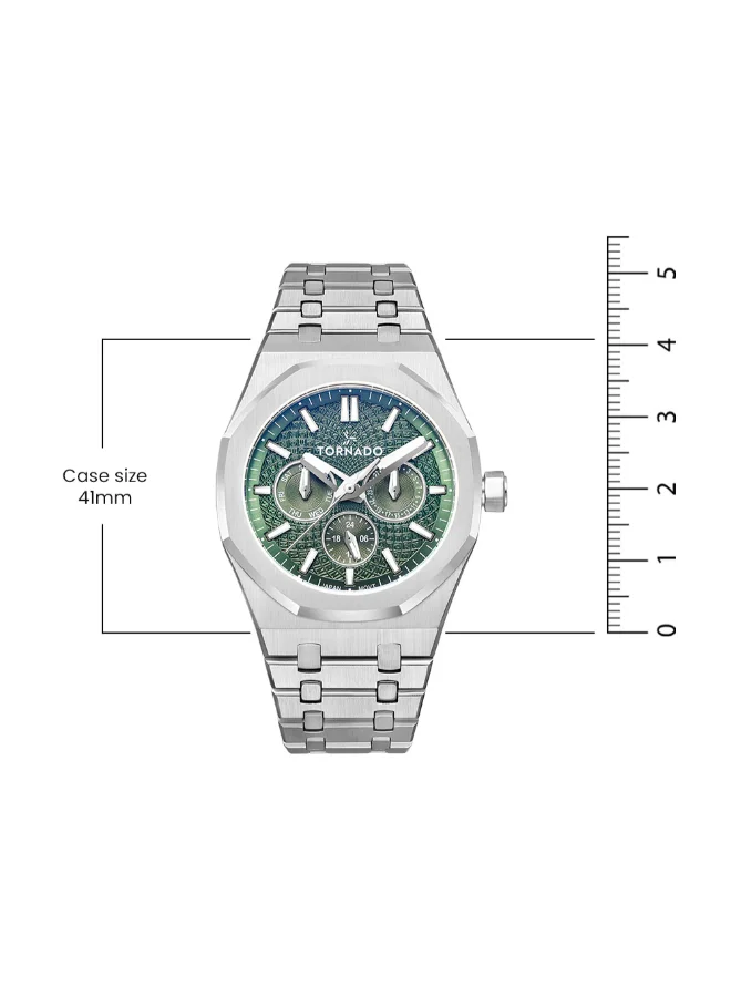 تورنيدو ساعة رجالية متعددة الوظائف من الفولاذ المقاوم للصدأ