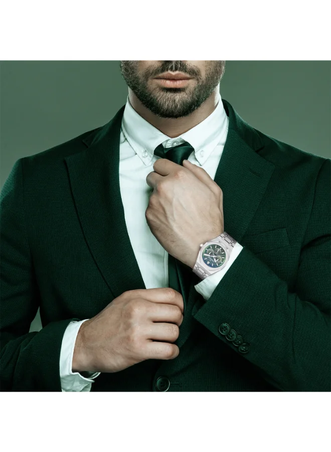 تورنيدو ساعة رجالية متعددة الوظائف من الفولاذ المقاوم للصدأ