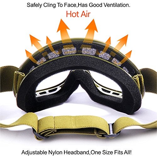GLX YH15 Anti-Fog Impact-Resistant Kids Youth ATV Off-Road Dirt Bike Motocross Goggles for Boys & Girls (Army Green, one_Size) - Image 4