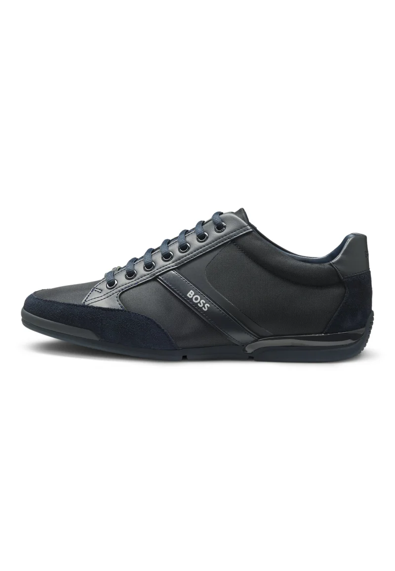 BOSS blue Mixed-material sneakers with suede and faux leather for Men | Best Price UAE