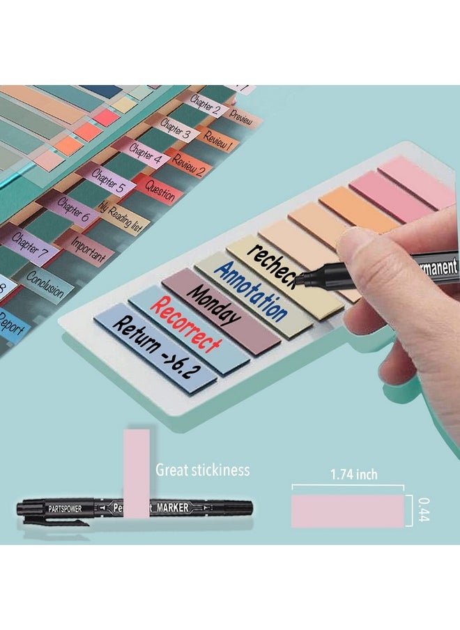 AstonAndia 1200 PCS Sticky Notes Plastic 60 Colors Sticky Tabs Highlighter Strips Waterproof Annotation Tabs for Study Essentials Index File  - Image 4