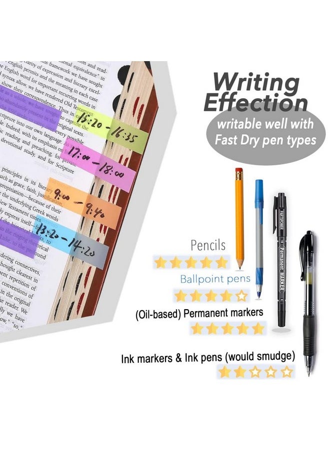 AstonAndia 1200 PCS Sticky Notes Plastic 60 Colors Sticky Tabs Highlighter Strips Waterproof Annotation Tabs for Study Essentials Index File  - Image 2