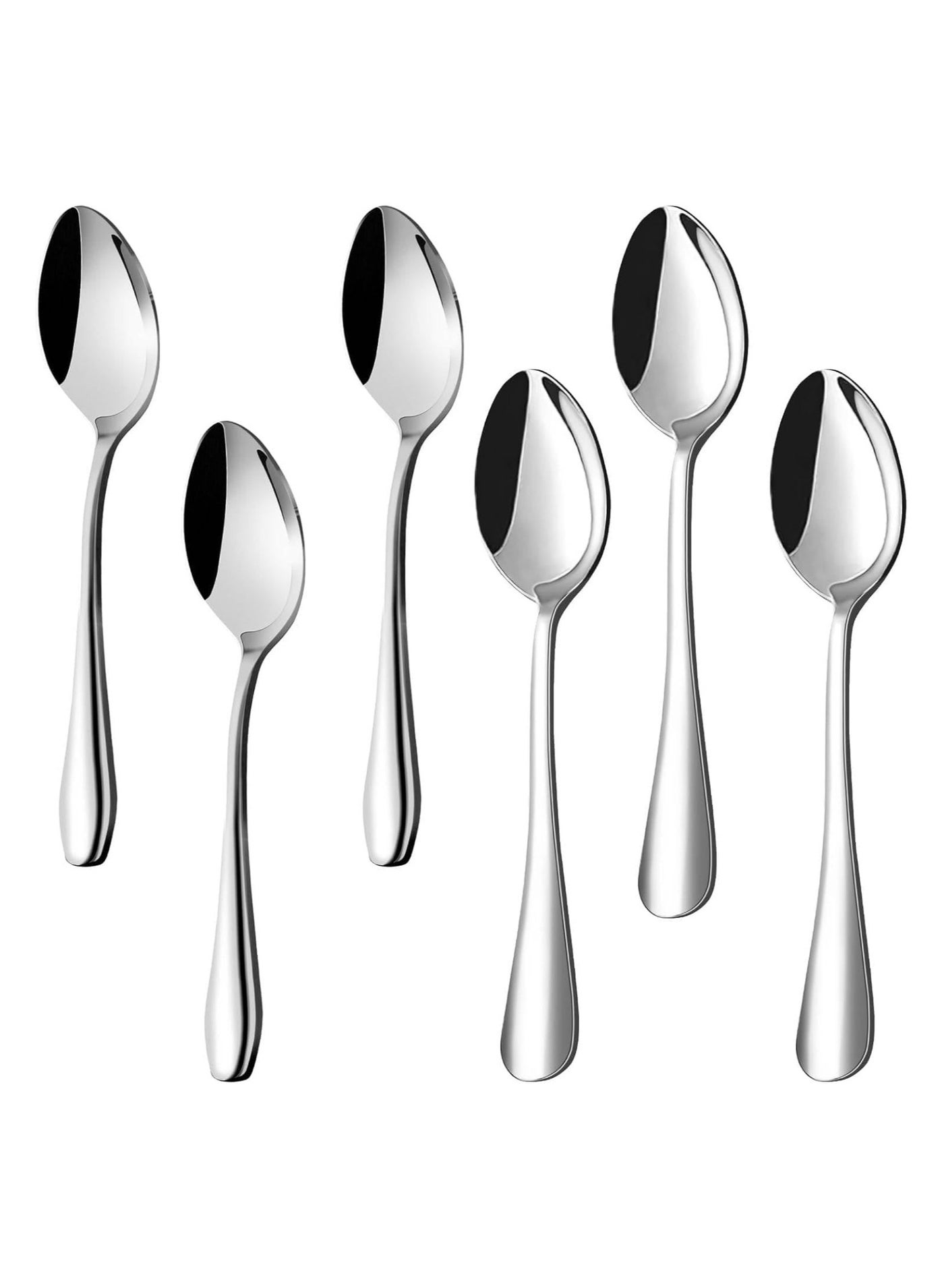 6 Pieces Teaspoons Set (6.2 Inch), Spoons Silverware, Stainless Steel Tea Spoons, Small Spoons, Mirror Polished Teaspoon, Dessert Spoons For Home, Kitchen, Restaurant, Dishwasher Safe