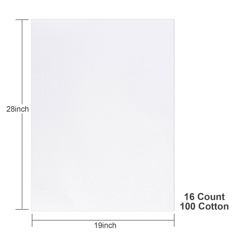 Donmon Aida Cloth 16 Count Cross Stitch Fabric,19Ã—28inch (16CT, White) - Image 2