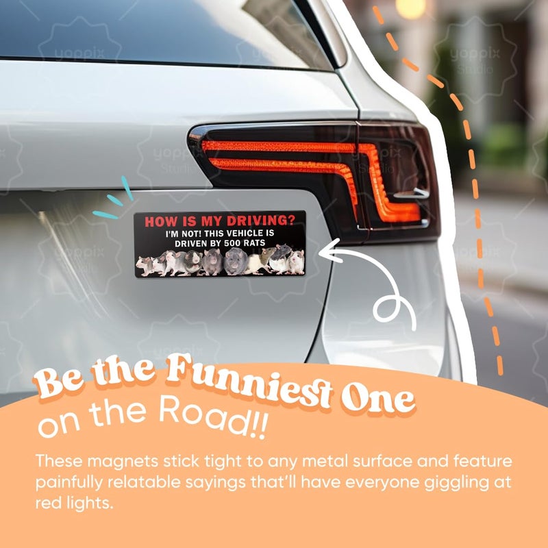 Yoppix 10PCS Funny Car Bumper Magnet, New Driver Magnet Prank Magnetic Sticker for Car Truck Metal, Hot Girls Hit Curbs New Driver Please Be Patient Waterproof Reusable - Image 2
