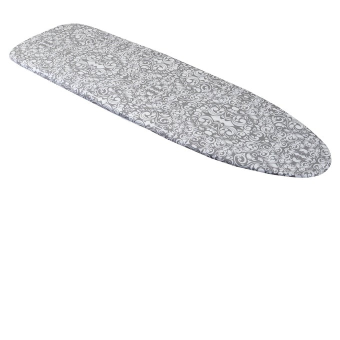 FLORAL DAMASK HEAVY DUTY IRONING BOARD COVER AND PAD THICK 3LAYER STAIN RESISTANT PADDING ELASTICIZED SKIRT CLICKTOCLOSE FASTENER 15 X 54 INCH BOARD NOT INCLUDED COVER ONLY