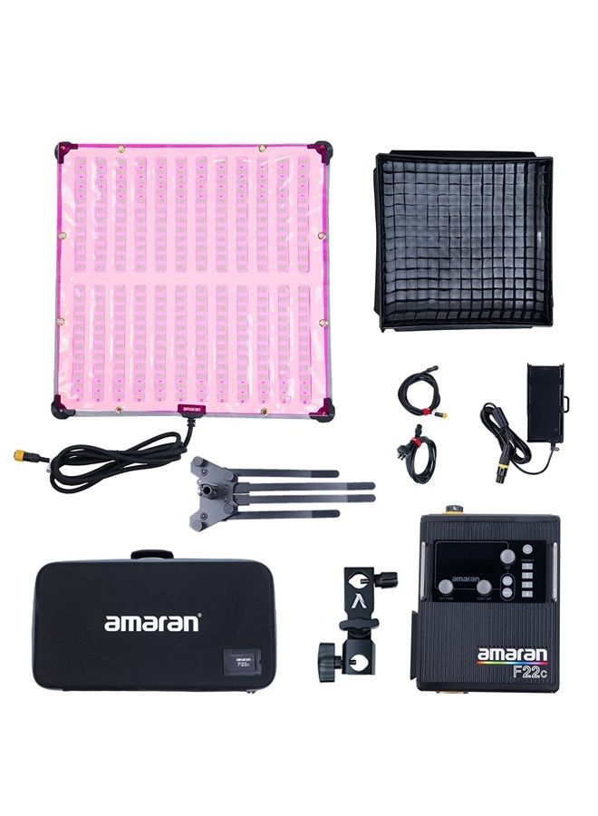 Aputure Amaran F22C RGBWW Flexible Led Video Light 2500K~7500K,200W,15 Lighting FX with Honeycomb Grid Soft Box,Support App Control