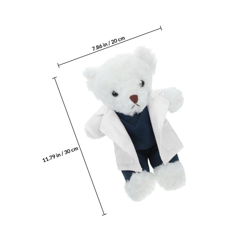 Bear Stuffed Animal Cute Bear Plush Toy Coat Bear Doll For Students Doctors Kids - Image 2