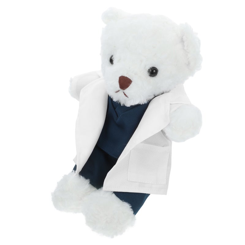 Bear Stuffed Animal Cute Bear Plush Toy Coat Bear Doll For Students Doctors Kids - Image 5